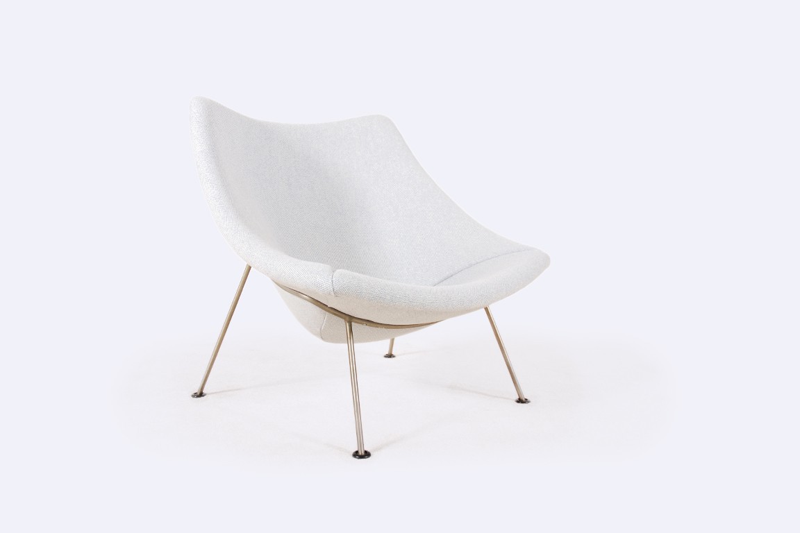 pierre paulin oyster f157 fauteuil tissu vintage 1960 1964