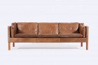 sofa borge mogensen leather teak 1962 danish fredericia 2213