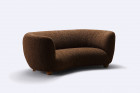 sofa curved danish scandinavian wool design brown 1940 1950