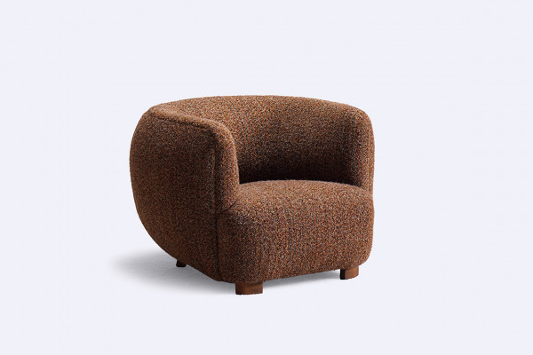 fauteuil danois vintage laine marron 1940 1950 boule design