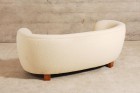 canapé danois scandinave laine chêne courbe vintage 1950