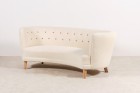 sofa curved danish scandinavian vintage 1950 1960 wool oak