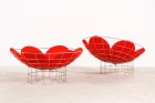 verner panton peacock fauteuil rouge acier plus linje 1960