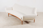 johannes andersen trensums curved sofa wool oak sweden 1960