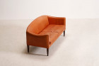 illum wikkelso canapé v12 cuir marron vintage design 1960