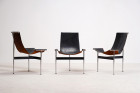 katavolos kelley littell laverne t-chair black leather 1950