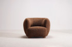 fauteuil danois vintage laine marron 1940 1950 boule design