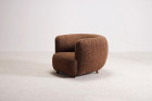 fauteuil danois vintage laine marron 1940 1950 boule design