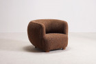 armchair ball danish vintage brown 1940 1950 design wool