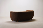 canapé courbé danois scandinave design laine marron 1940