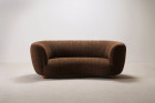 sofa curved danish scandinavian wool design brown 1940 1950