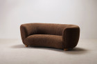 sofa curved danish scandinavian wool design brown 1940 1950