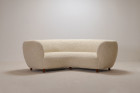 sofa curved danish wool design banana white 1940 1950 seat