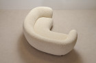 sofa curved danish wool design banana white 1940 1950 seat