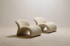 pierre paulin artifort le chat 574 fauteuil laine blanc 1960